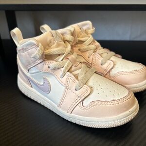 Nike Air Jordan 1 Mid (TD) Pink Wash/White (FD8782 601) Toddler Size 9C